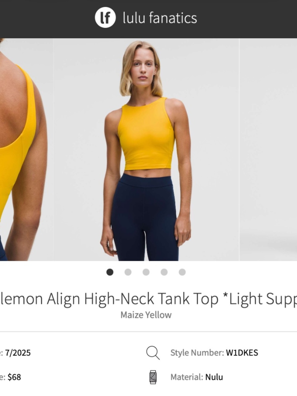 NWT Lululemon Align High-Neck Tank Top MZYW 8